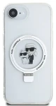 Karl Lagerfeld Ringstand MagSafe bílá / Zadní kryt / hardcase / MagSafe / pro Apple iPhone 16e (KLHMPSE4HMRSKCH)