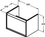 IDEAL STANDARD - Connect Air Skříňka pod umyvadlo Cube 65 cm, 58x41x40 cm, dekor světlé dřevo/světlá hnědá mat E0847UK