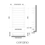 CERANO - Elektrický sušák ručníků Ricardo, s displejem - 158 W -černá matná - 860x550 mm LIV-ED-9-55