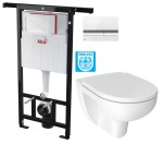 ALCADRAIN Jádromodul - předstěnový instalační systém s bílým/ chrom tlačítkem M1720-1 + WC JIKA LYRA PLUS RIMLESS + SEDÁTKO DURAPLAST AM102/1120 M1720-1 LY1