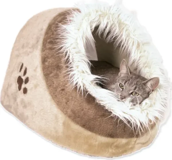 TRIXIE Pelech Minou béžovo-hnědý / 35x26x41 cm / Plyš, polyester / Odnímatelný polštář