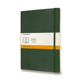 Zápisník Moleskine - měkké desky, XL, linkovaný - tm. zelený