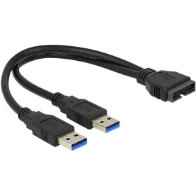 Delock USB 3.0 adaptér [2x USB 3.0 zástrčka A - 1x interní USB 3.0 zástrčka 19-pólová] 83910 25.00 cm - Delock 83910