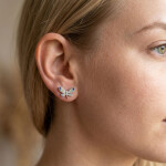 Jemné náušnice Clotilde - motýlci, stříbro 925/1000, Modrá