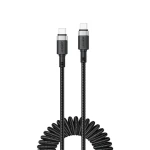 Acefast C14-03 černá / Kabel / USB-C - USB-C / pružinový / 480 Mbit/s / 1,2 m / 3 A