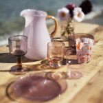 MADAM STOLTZ Sklenice Dotted Light Peach 250 ml, růžová barva, sklo