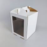 Cake star dortová krabice CINDY pevná bílá dvě okna 25x25x30cm