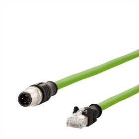 Metz Connect 142M1D15050 M 12 síťové kabely, propojovací kabely CAT 5e SF/FTP 5.00 m zelená lze použít pro vlečení, krytí PUR, odolné proti UV záření 1 ks