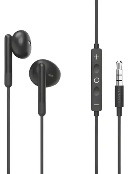 Hama Noble černá / Sluchátka do uší - špunty / mikrofon / 3,5mm jack / 1,2m