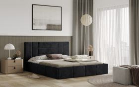 FRONTI Postel MILANO 160x200 černá s úložným prostorem