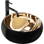 REA - Umyvadlo na desku Luna Gold/Black REA-U3306