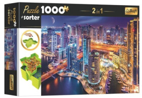 Puzzle s třídičem 2v1: Noční Dubaj 1000 dílků