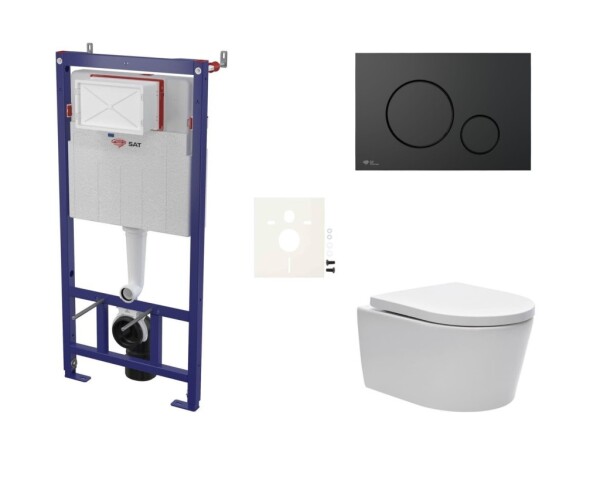 Cenově zvýhodněný závěsný WC set SAT do lehkých stěn / předstěnová montáž + WC SAT Brevis SIKOSSBR68K SIKOSSBR68K