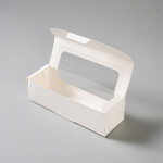 Cake star Krabička na makronky bílá s okénkem 20x6,5x5,5cm