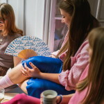Bella Rose Látkový vějíř Ahoj krásko, modrá barva