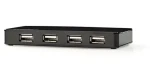 Nedis USB hub 7 portů / USB hub / USB 2.0 / 7x USB-A / s napájecím adaptérem (UHUBU2730BK)