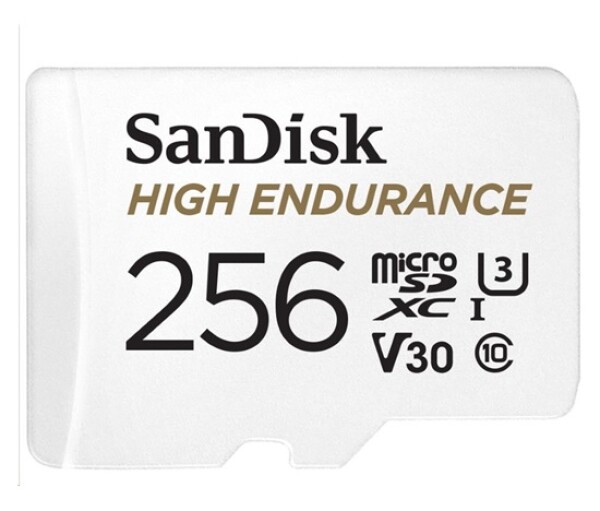 SanDisk MicroSDXC karta 256GB High Endurance (R:100/W:40 MB/s, Class 10, U3 V30) + adaptér EDF_493228