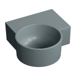 OMNIRES - OVO M+ umyvadlo na desku/závěsné - pravé, 33 x 34 cm, ash grey mat; OVO335UWPAG