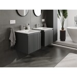 MEXEN/S - Rivel koupelnová skříňka 50 cm s umyvadlem Otis, 1 šuplík, reliéf , grafit mat/bílá mat 91A20-05047-1-BF66-W18M01