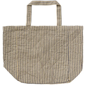 Ib Laursen Prošívaná bavlněná taška Dark blue stems, béžová barva, textil