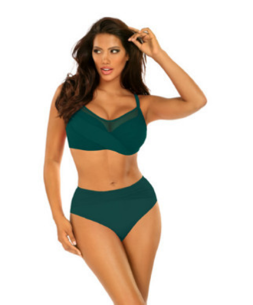 Dámské dvoudílné plavky Fashion 18 S940FA18-7 tm. zelené Self
