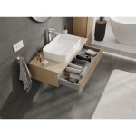 MEXEN/S - Rivel koupelnová skříňka pod umyvadlo 100 cm s deskou, 1 šuplík, reliéf , dub 91A20-10023-1-BFC81