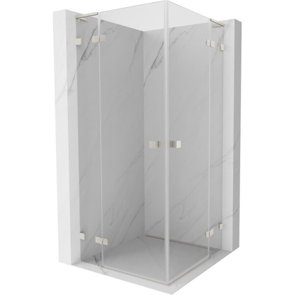 MEXEN/S - Lunar L Duo sprchový kout dveře křídlové 115 x 115, transparent, nikl kartáčovaný 834L-115L-115P-97-00