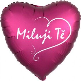 Balónek fóliový saten tmavě růžové srdíčko Miluji Tě balonky.cz Balónek fóliový saten tmavě růžové srdíčko Miluji Tě balonky.cz