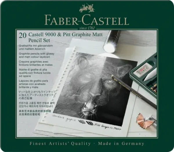FABER-CASTELL Pitt Graphite Matt Castell 9000 Grafitové tužky sada 20 ks (115224)
