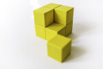 H-Učebnice Dřevěné krychle 4x4cm - žluté (8ks)