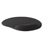 Nedis Gelová podložka pod myš 215 mm černá / Podložka pod myš / Ergonomická opěrka zápěstí / Protiskluzová základna (MPADFG100BK)