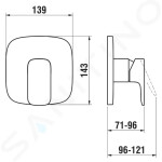 Laufen - Sprchové příslušenství Sprchová hlavice, 3 proudy, matná světle zlatá HF939029462000