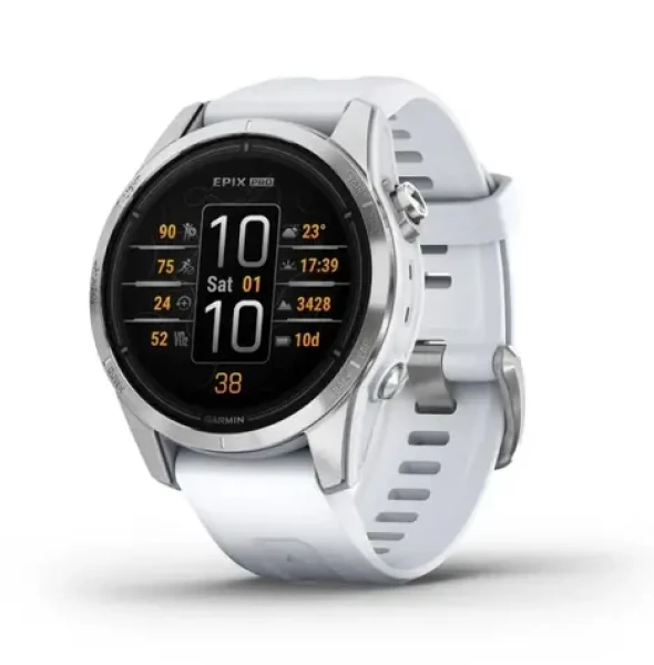 Garmin epix Pro (gen2) - Standard Edition 42mm bílá / Chytré hodinky / GPS / 1.2" d. displej / mapy / BT / WiFi / NFC (010-02802-01)