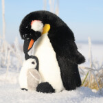 Plyšový tučňák s mládětem 22 cm ECO-FRIENDLY