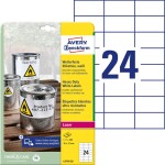 Avery-Zweckform L4718-20 Fóliové etikety 70 x 37 mm poylesterová fólie bílá 480 ks trvalé barevná laserová tiskárna, laserová tiskárna, barevná kopírka,