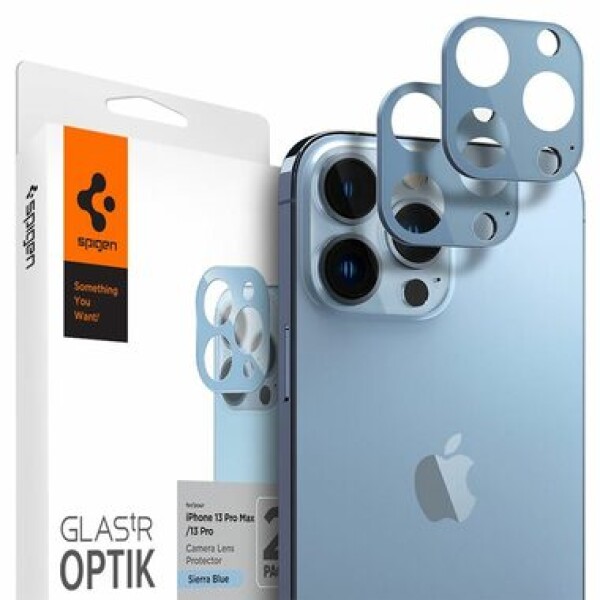 Spigen tR Optik ochranné sklo na fotoaparát pro Apple iPhone 13 Pro Max modrá 2ks (AGL04032)