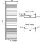 MEXEN/S - Helios radiátor + topná tyč 1800 x 600 mm, 900 W, zlatá W103-1800-600-2900-50