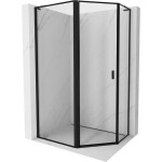 MEXEN/S - Mist Lsprchový kout pětiboký křídlový asymetrický levá 100 x 90, černá okraj, černá 8A8L-100-090-70-70-L