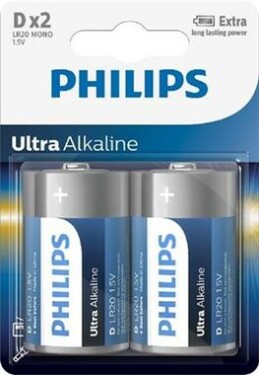 Philips baterie D Ultra Alkaline - 2ks (LR20E2B/10)