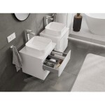 MEXEN/S - Orio koupelnová skříňka pod umyvadlo 50 cm s deskou, 2 zásuvky, bílá lesk 91A10-05047-2-BFFC00