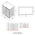 CERANO - Sprchový kout Santoro L/P - 8 mm - černá matná, grafitové sklo - 160x100x195 - posuvný CER-8050BD7313