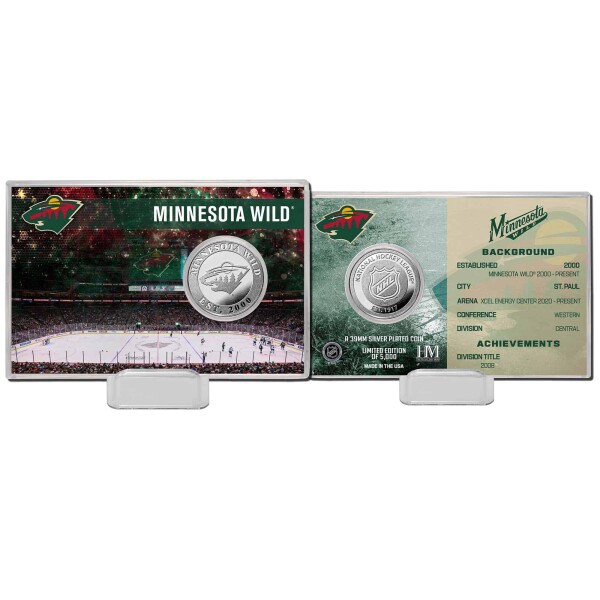 Highland Mint Sběratelská Pamětní mince Minnesota Wild NHL Team History Silver Coin Card Limited Edition od 5000