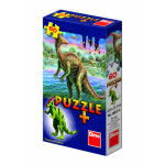 Puzzle 60 dílků dinosauři + figurka - Iguanodon