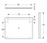 GEBERIT - Option Zrcadlo s LED osvětlením, 90x70 cm, hliník 502.808.00.1