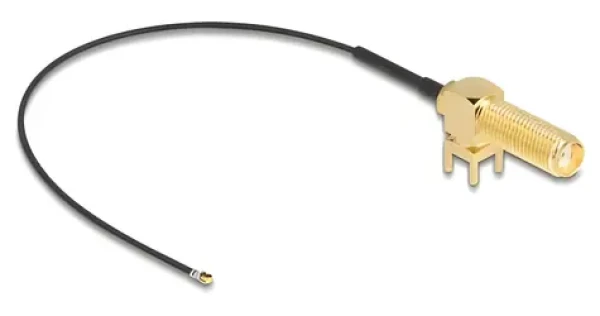 Delock RP-SMA - I-PEX MHF4 černá / Anténní redukce / 0,15 m / 50 Ohm / 2,4 GHz (12031)