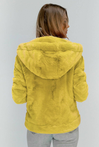 Žlutá plyšová bunda kapucí model 7835925 Žlutá Libland