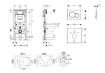 GEBERIT - Duofix Set předstěnové instalace, klozetu Gaia a sedátka softclose, tlačítko Sigma01, lakovaný matný chrom SANI11CA1129