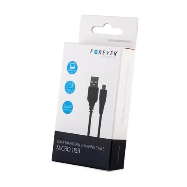 Forever Datový kabel TFO microUSB 3m černá (DATAMICROTFO3M)