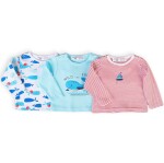 Tričko kojenecké s dlouhým rukávem 3pack, Minoti, Ship 8, kluk - 56/62 | 0-3m