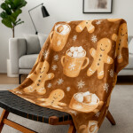 Super měkká plyšová deka se zimním motivem - 150 x 200 cm